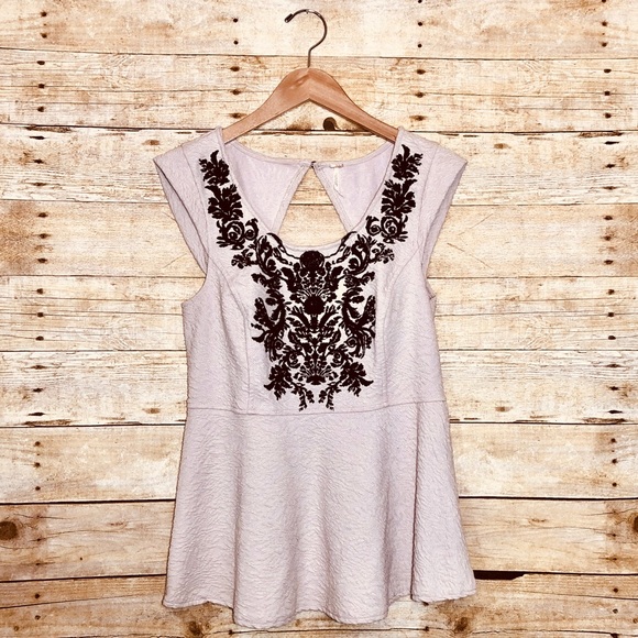 Free People Tops - Free People | Embroidered Peplum Top
